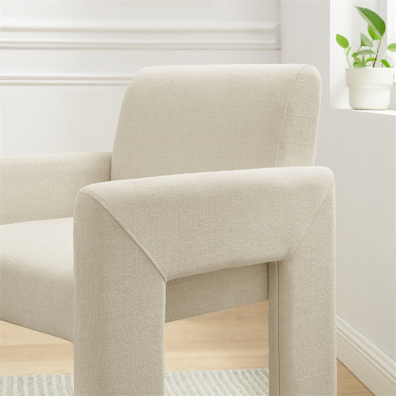 Daven Fabric Upholstered Dining Chair in Ecru
