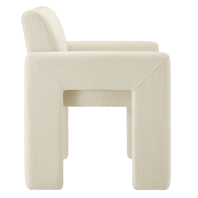 Daven Fabric Upholstered Dining Chair in Ecru