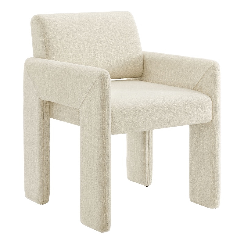 Daven Fabric Upholstered Dining Chair in Ecru