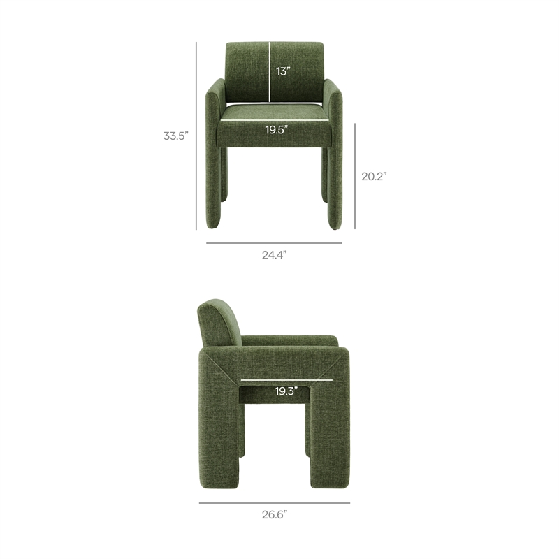 Daven Fabric Upholstered Dining Chair in Foliage