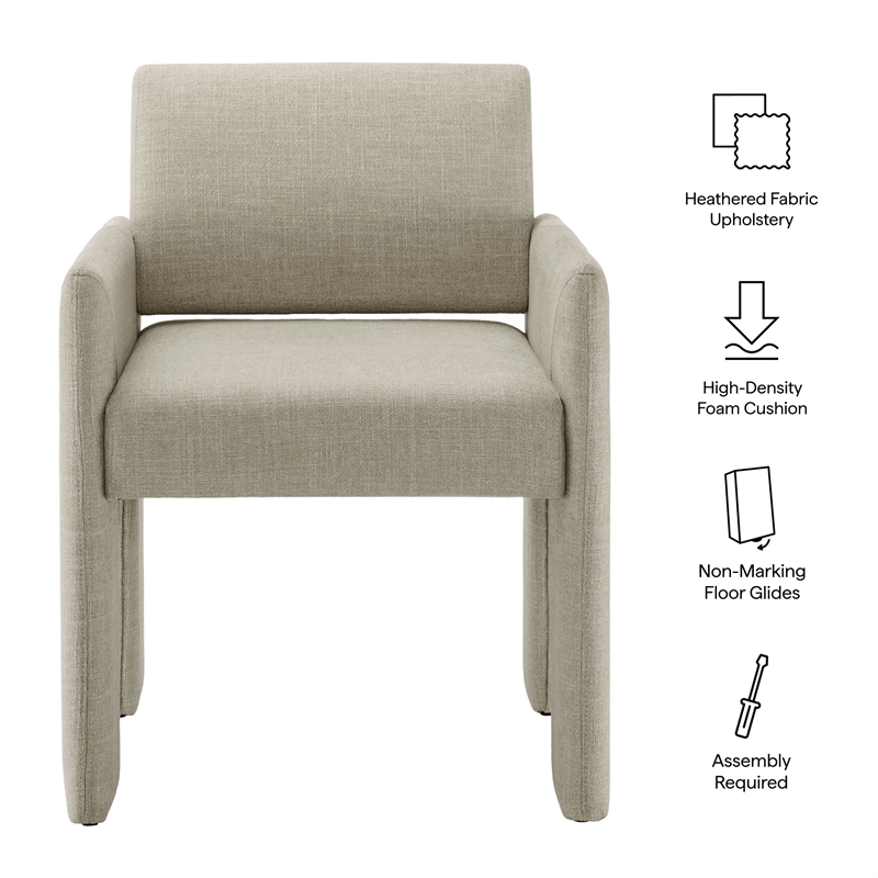 Daven Fabric Upholstered Dining Chair in Linen