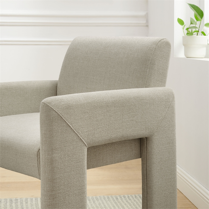 Daven Fabric Upholstered Dining Chair in Linen