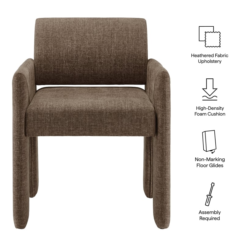 Daven Fabric Upholstered Dining Chair in Mocha