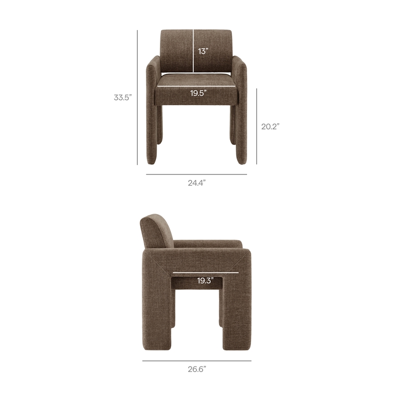 Daven Fabric Upholstered Dining Chair in Mocha