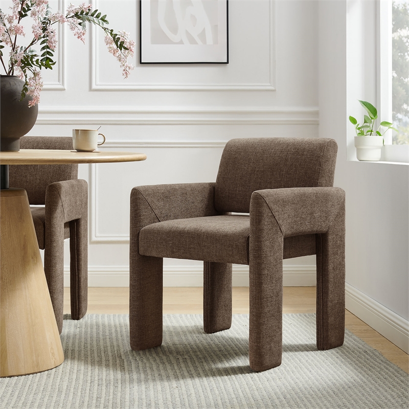 Daven Fabric Upholstered Dining Chair in Mocha