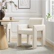 Daven Stain-Resistant Performance Velvet Dining Armchair in Alabaster