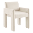 Daven Stain-Resistant Performance Velvet Dining Armchair in Alabaster