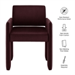 Daven Stain-Resistant Performance Velvet Dining Armchair in Mulberry