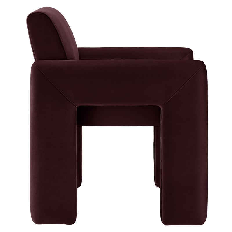 Daven Stain-Resistant Performance Velvet Dining Armchair in Mulberry