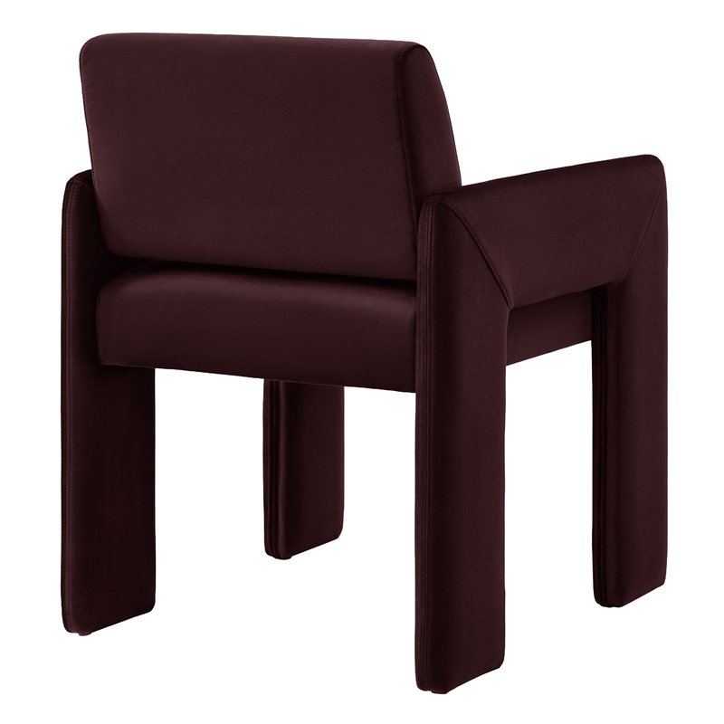 Daven Stain-Resistant Performance Velvet Dining Armchair in Mulberry