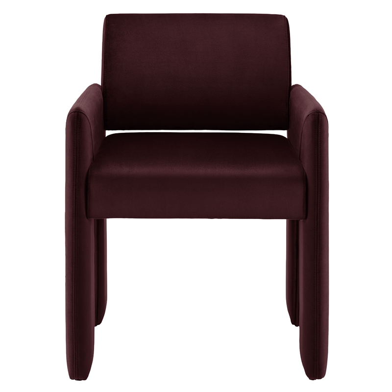Daven Stain-Resistant Performance Velvet Dining Armchair in Mulberry