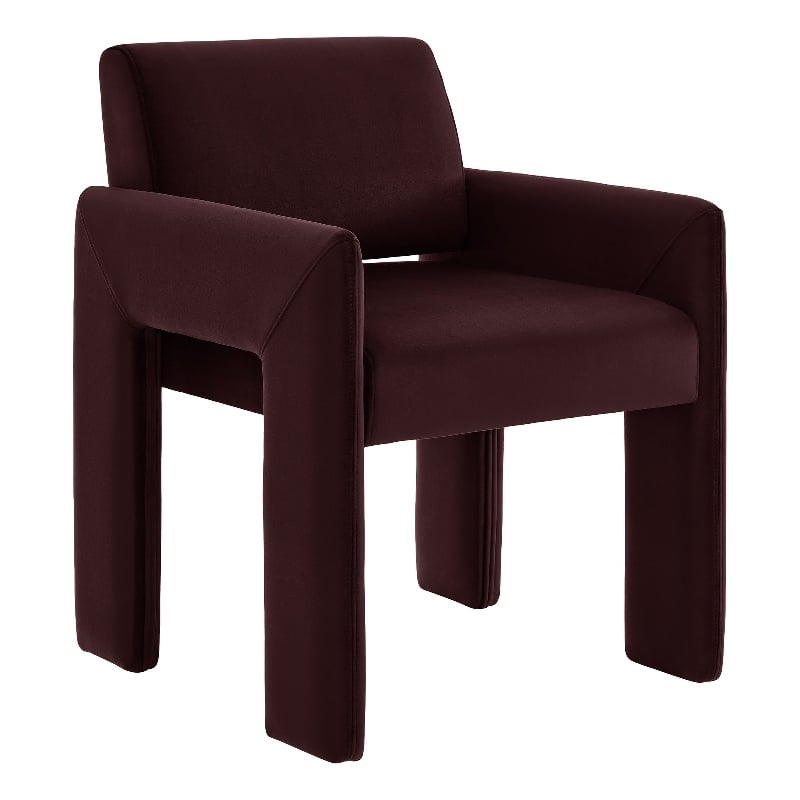Daven Stain-Resistant Performance Velvet Dining Armchair in Mulberry