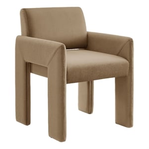 Daven Stain-Resistant Performance Velvet Dining Armchair in Taupe
