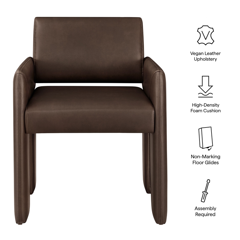 Daven Vegan Leather Dining Armchair in Espresso