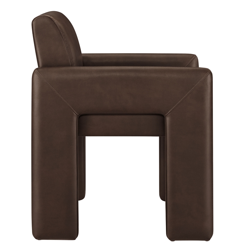 Daven Vegan Leather Dining Armchair in Espresso