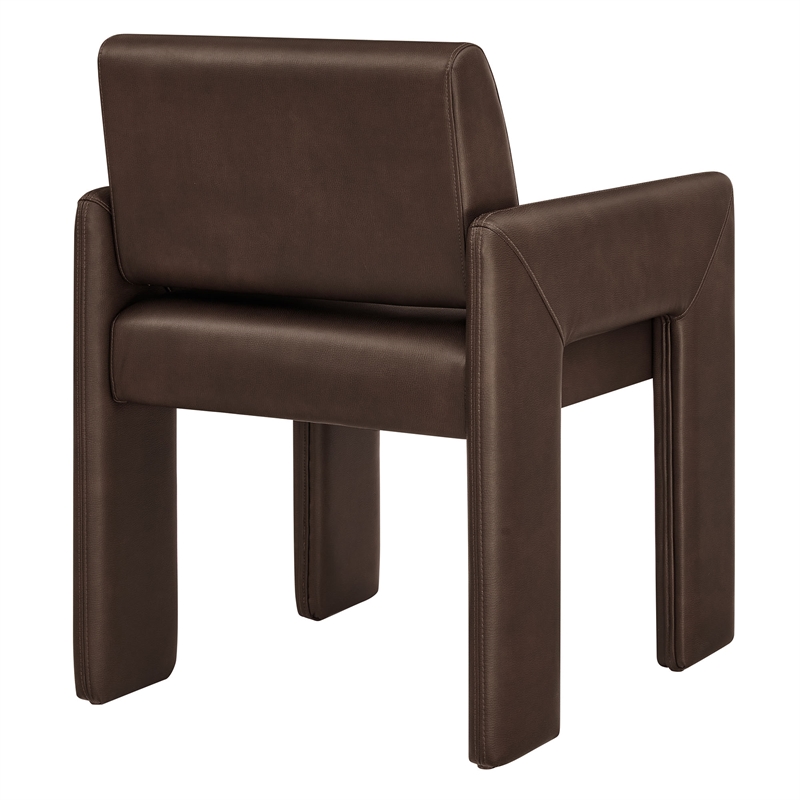 Daven Vegan Leather Dining Armchair in Espresso