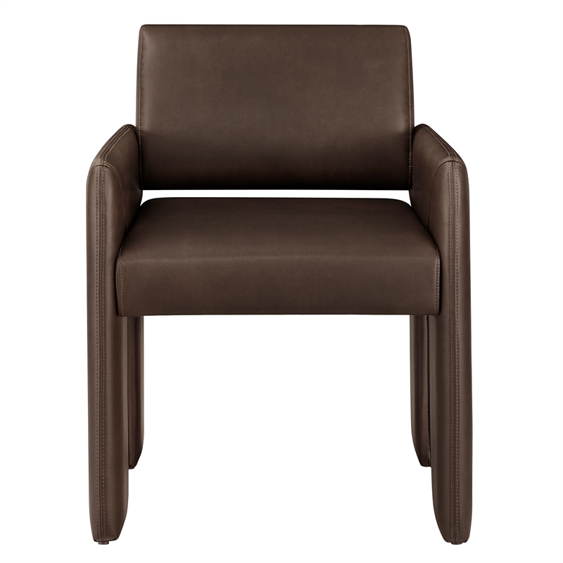 Daven Vegan Leather Dining Armchair in Espresso