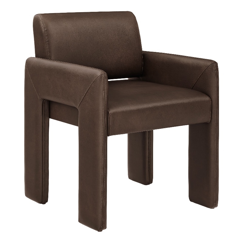 Daven Vegan Leather Dining Armchair in Espresso