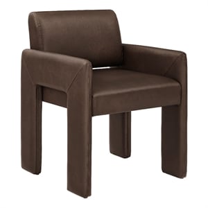 Daven Vegan Leather Dining Armchair in Espresso