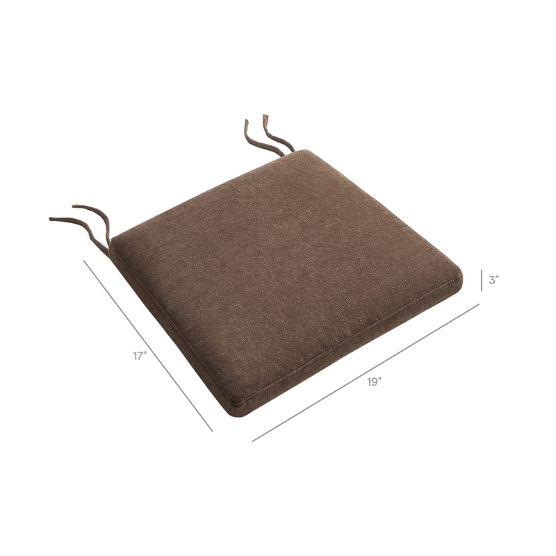Jax Fabric Dining Chair Seat Cushion in Cocoa