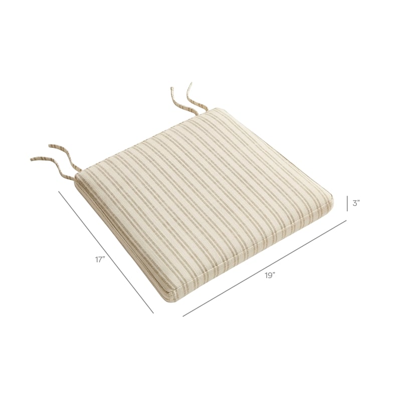 Jax Fabric Dining Chair Seat Cushion in Oatmeal Stripe