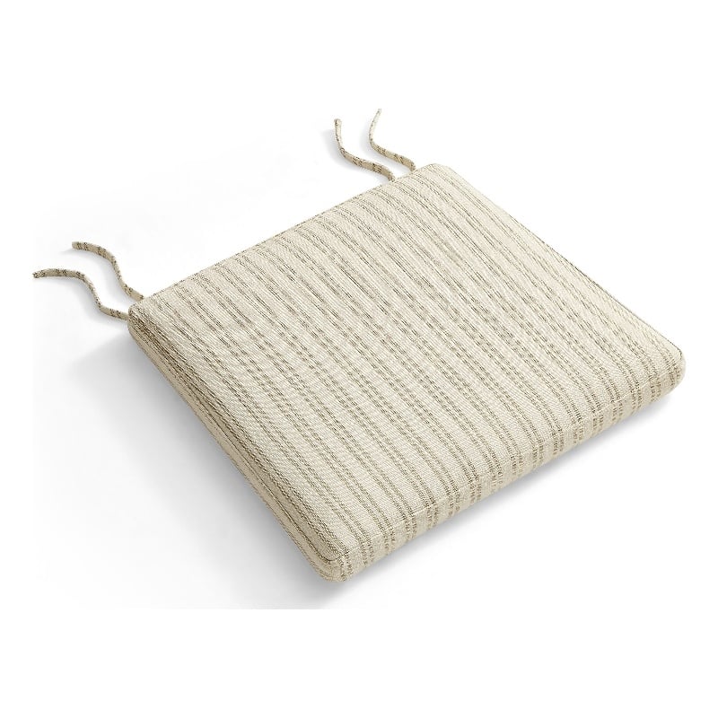 Jax Fabric Dining Chair Seat Cushion in Oatmeal Stripe