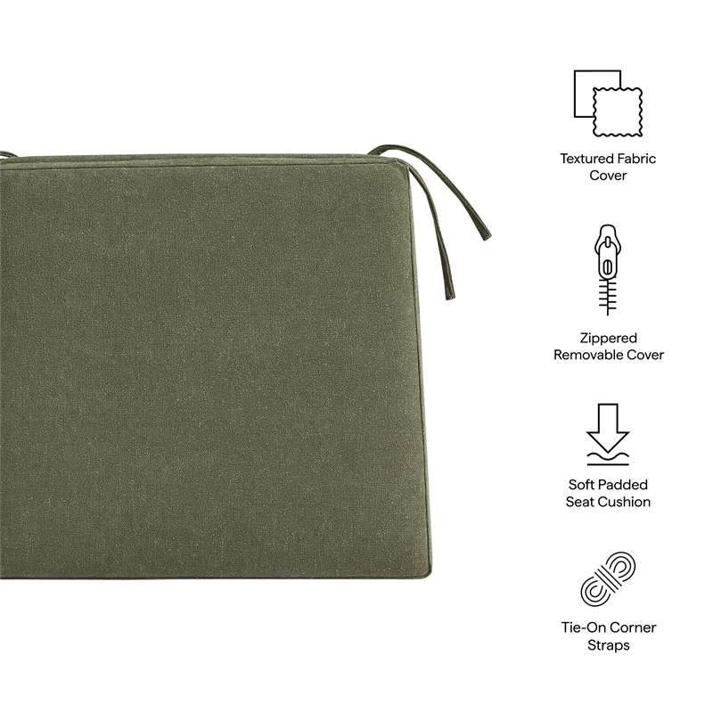 Jax Fabric Dining Chair Seat Cushion in Sage