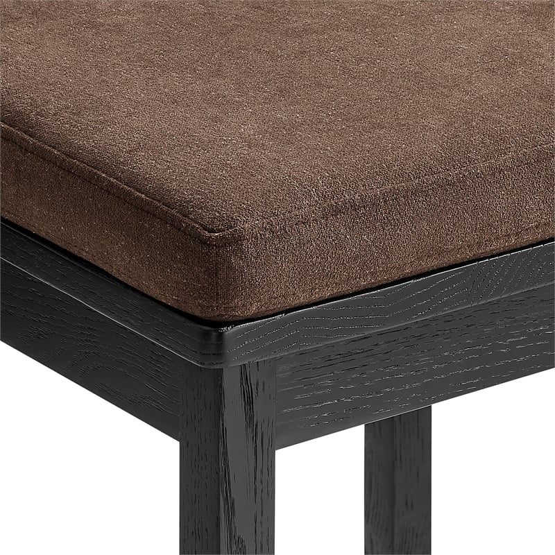 Jax Oak Wood Dining Chair With Wavy Razor Back and Cushion in Black Cocoa