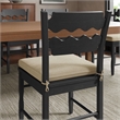 Jax Oak Wood Dining Chair With Wavy Razor Back and Cushion in Black Linen