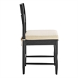 Jax Oak Wood Dining Chair With Wavy Razor Back and Cushion in Black Linen