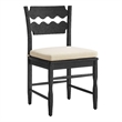 Jax Oak Wood Dining Chair With Wavy Razor Back and Cushion in Black Linen