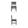 Jax Oak Wood Dining Chair With Wavy Razor Back and Cushion in Black Sage