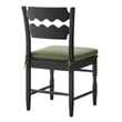 Jax Oak Wood Dining Chair With Wavy Razor Back and Cushion in Black Sage
