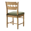 Jax Oak Wood Dining Chair With Wavy Razor Back and Cushion in Weathered Oak Sage