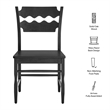 Jax Oak Wood Dining Chair With Wavy Razor Back in Black