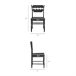 Jax Oak Wood Dining Chair With Wavy Razor Back in Black