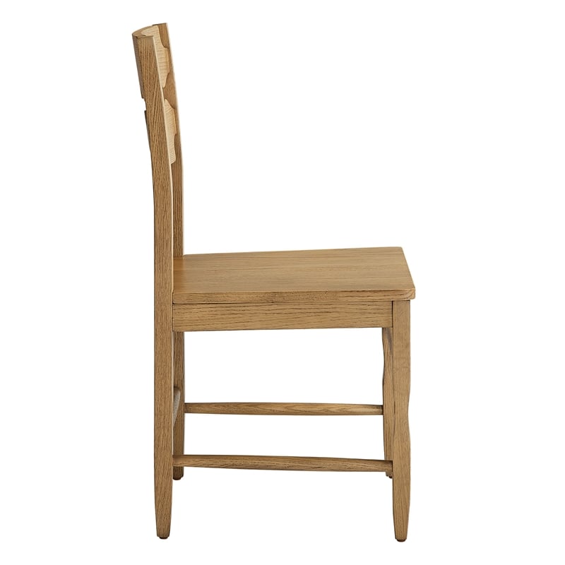 Jax Oak Wood Dining Chair With Wavy Razor Back in Weathered Oak