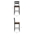 Jax Oak Wood Bar Stool With Wavy Razor Back and Cushion in Black Cocoa