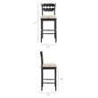Jax Oak Wood Bar Stool With Wavy Razor Back and Cushion in Black Linen