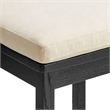 Jax Oak Wood Bar Stool With Wavy Razor Back and Cushion in Black Linen