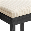 Jax Oak Wood Bar Stool With Wavy Razor Back and Cushion in Black Oatmeal Stripe