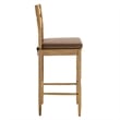 Jax Oak Wood Bar Stool With Wavy Razor Back and Cushion in Weathered Oak Cocoa