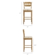 Jax Oak Wood Bar Stool With Wavy Razor Back and Cushion in Weathered Oak Linen