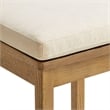 Jax Oak Wood Bar Stool With Wavy Razor Back and Cushion in Weathered Oak Linen