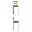 Jax Oak Wood Bar Stool With Wavy Razor Back and Cushion in Weathered Oak Sage