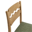 Jax Oak Wood Bar Stool With Wavy Razor Back and Cushion in Weathered Oak Sage