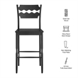 Jax Oak Wood Bar Stool With Wavy Razor Back in Black
