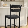 Jax Oak Wood Bar Stool With Wavy Razor Back in Black