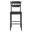 Jax Oak Wood Bar Stool With Wavy Razor Back in Black