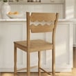 Jax Oak Wood Bar Stool With Wavy Razor Back in Weathered Oak